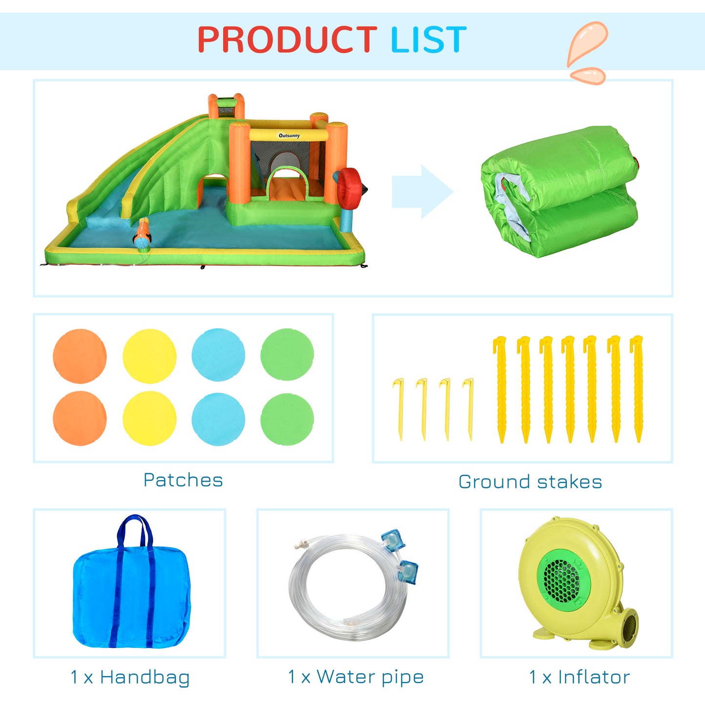 outsunny-7-in-1-kids-bouncy-castle-water-slide-bounce-house-includes-slide-trampoline-pool-water-gun-ball-target-boxing-post-tunnel-w-air-blower