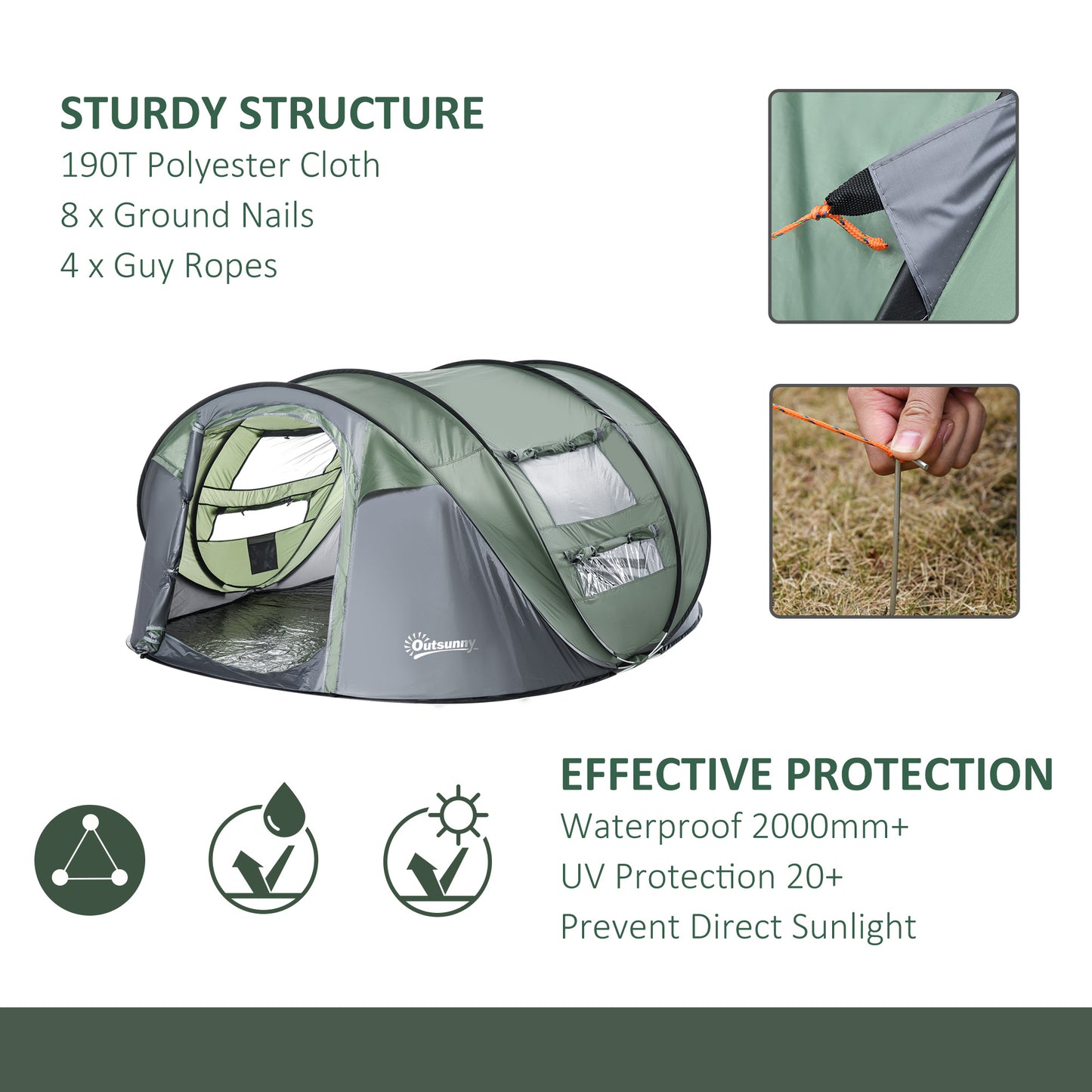 outsunny-4-5-person-pop-up-camping-tent-waterproof-family-tent-w-2-mesh-windows-pvc-windows-portable-carry-bag-for-outdoor-trip-dark-green