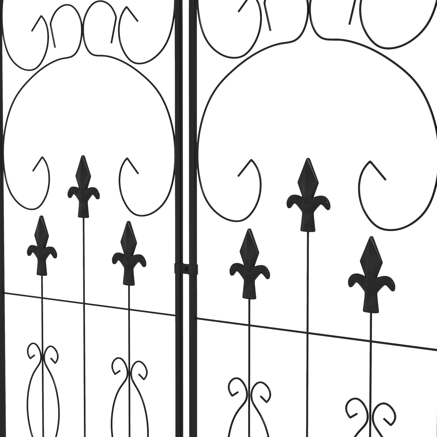 outsunny-metal-trellis-set-of-2-garden-trellis-for-climbing-plants-support-frames-scrolls-design