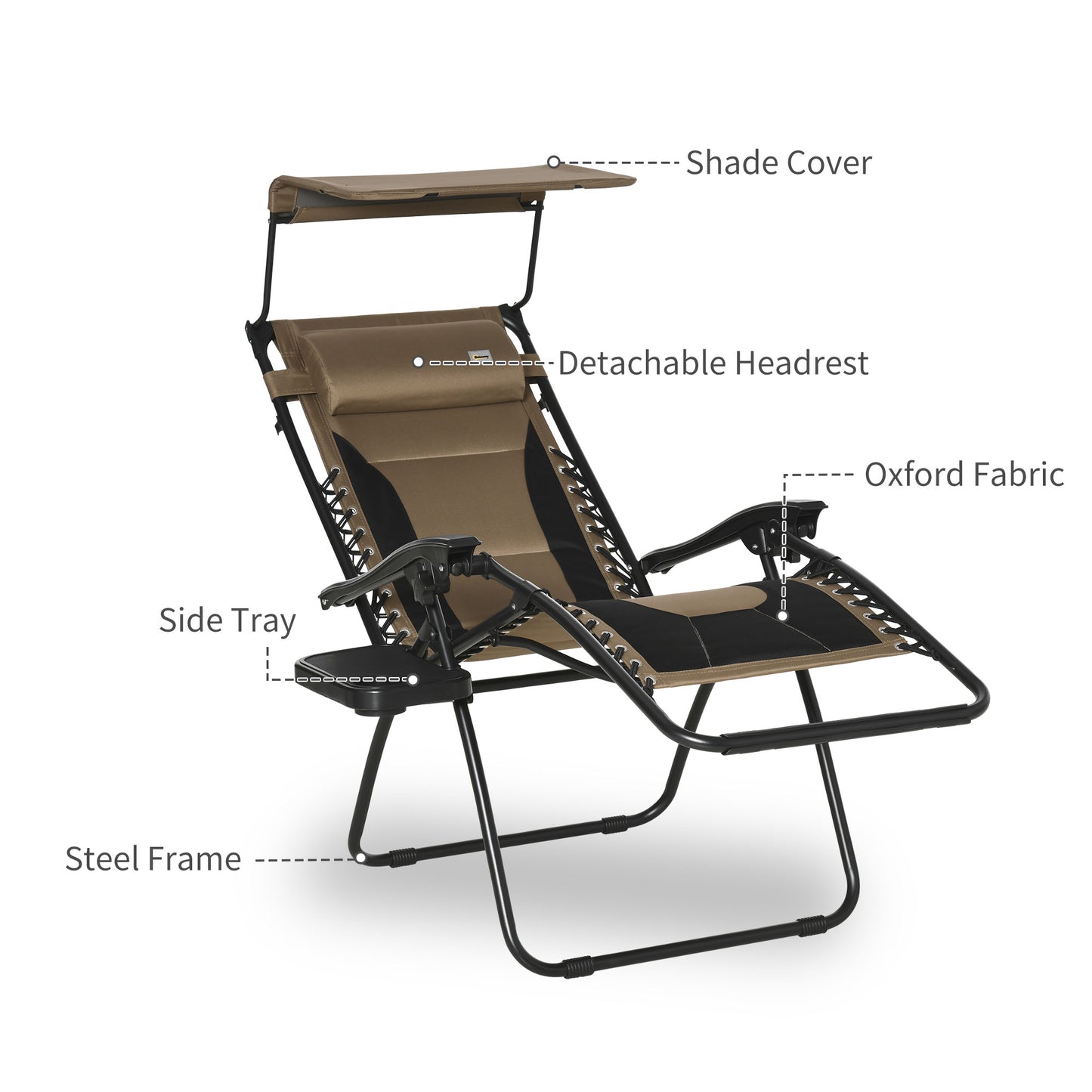 outsunny-zero-gravity-lounger-chair-folding-reclining-patio-chair-with-shade-cover-cup-holder-and-headrest-for-poolside-camping-brown