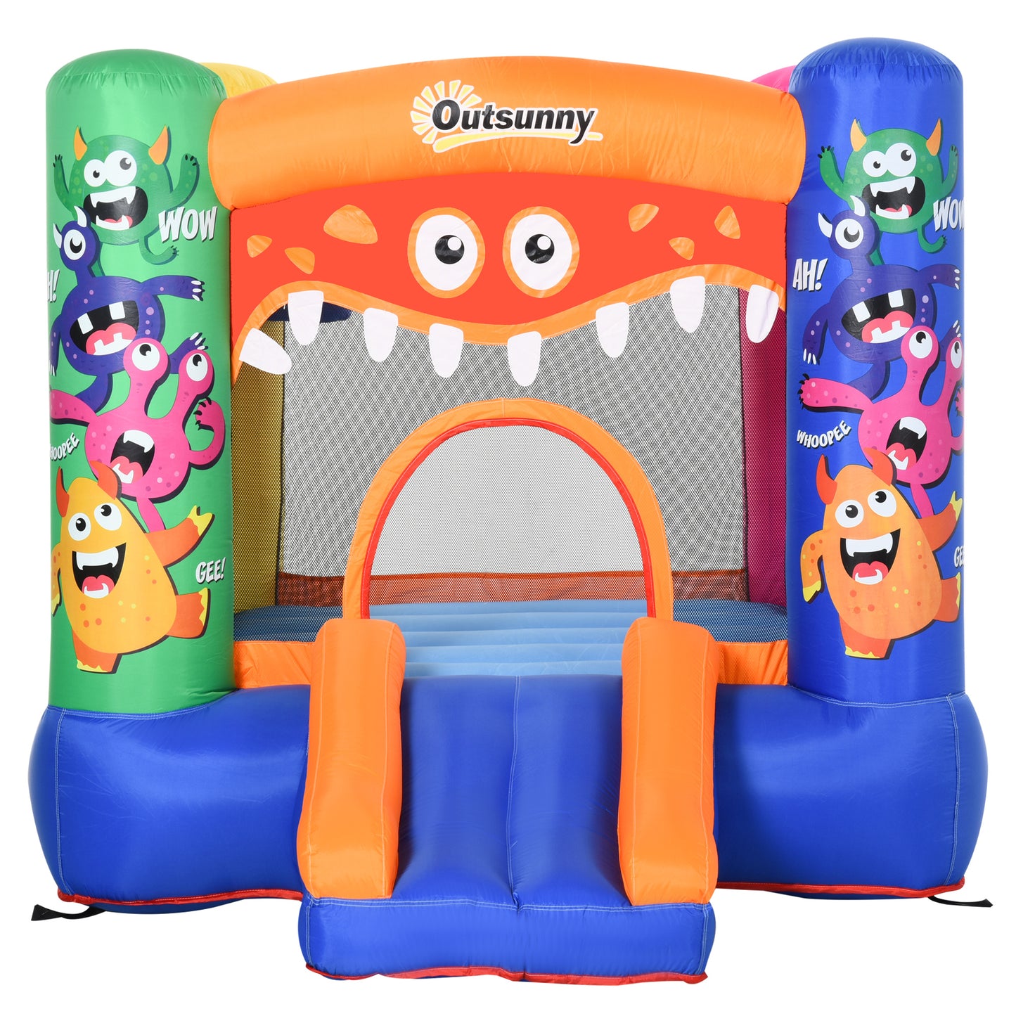 outsunny-kids-bounce-castle-house-inflatable-trampoline-slide-basket-with-blower-for-kids-age-3-8-monster-design-2-5-x-1-8-x-1-75m-multi-color