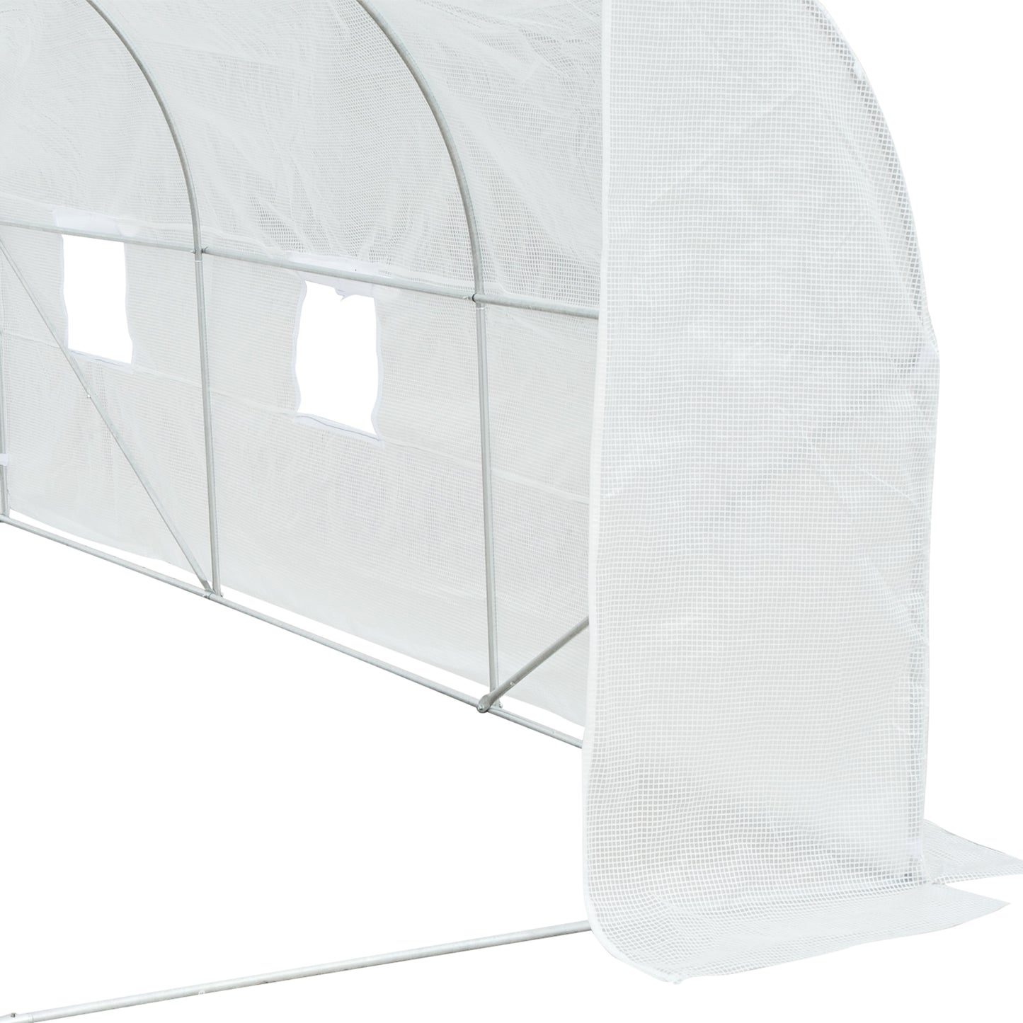 outsunny-3-5-x-3-x-2m-walk-in-greenhouse-polytunnel-greenhouse-garden-hot-house-with-steel-frame-roll-up-door-and-windows-white