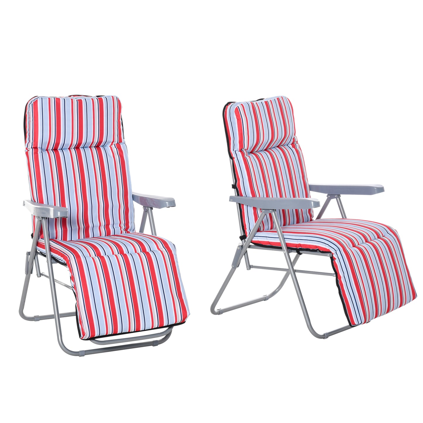 outsunny-set-of-2-garden-sun-lounger-outdoor-reclining-seat-cushioned-seat-foldable-adjustable-recliner-red-and-white