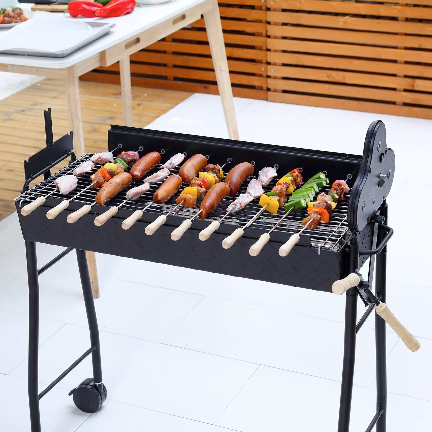 outsunny-charcoal-trolley-bbq-garden-outdoor-barbecue-cooking-grill-high-temperature-powder-wheel-85x36x90cm-new