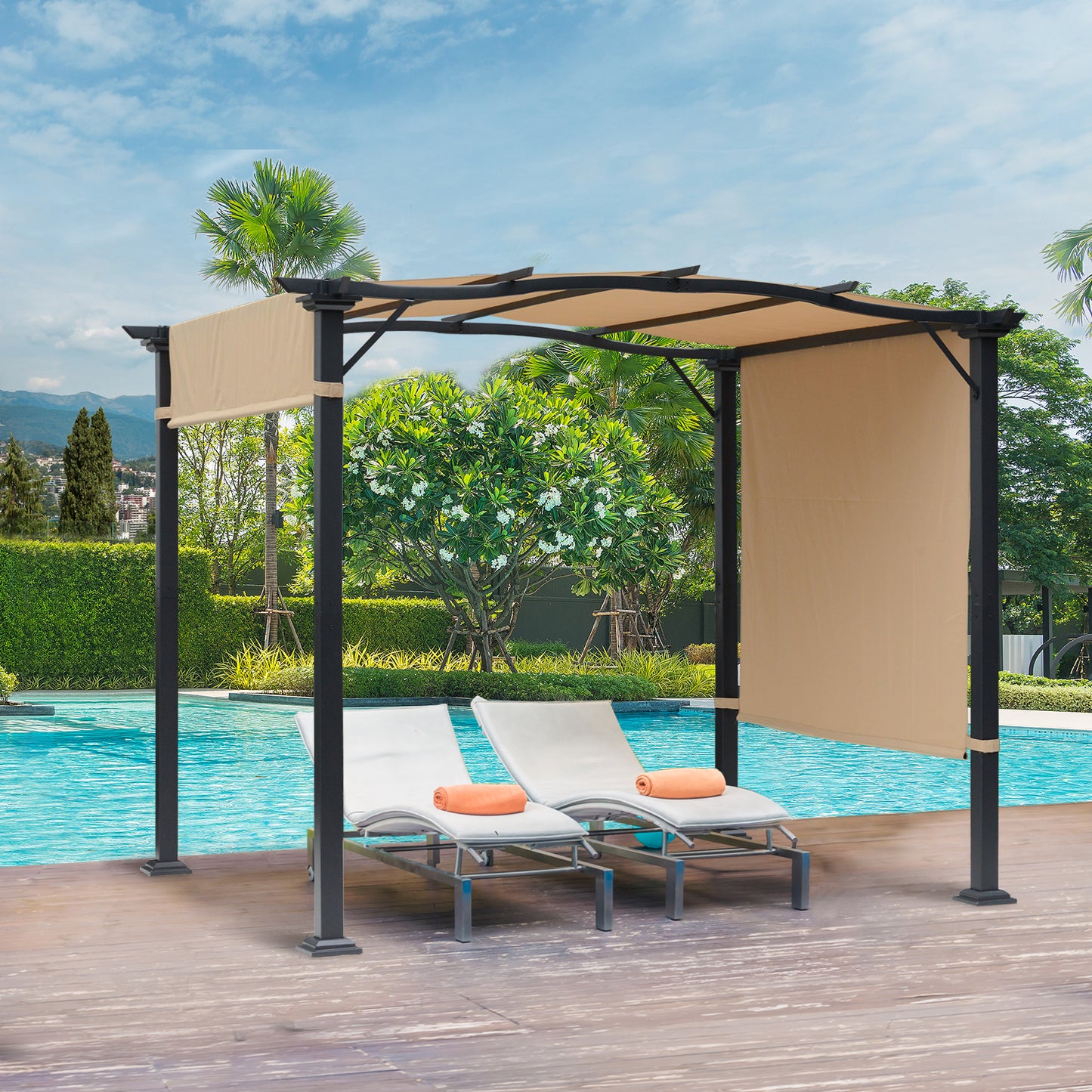 outsunny-outdoor-retractable-pergola-garden-gazebo-with-two-adjustable-side-canopy-overhead-sun-shade-backyard-canopy-cover-steel-khaki-3x2-45x2-3m