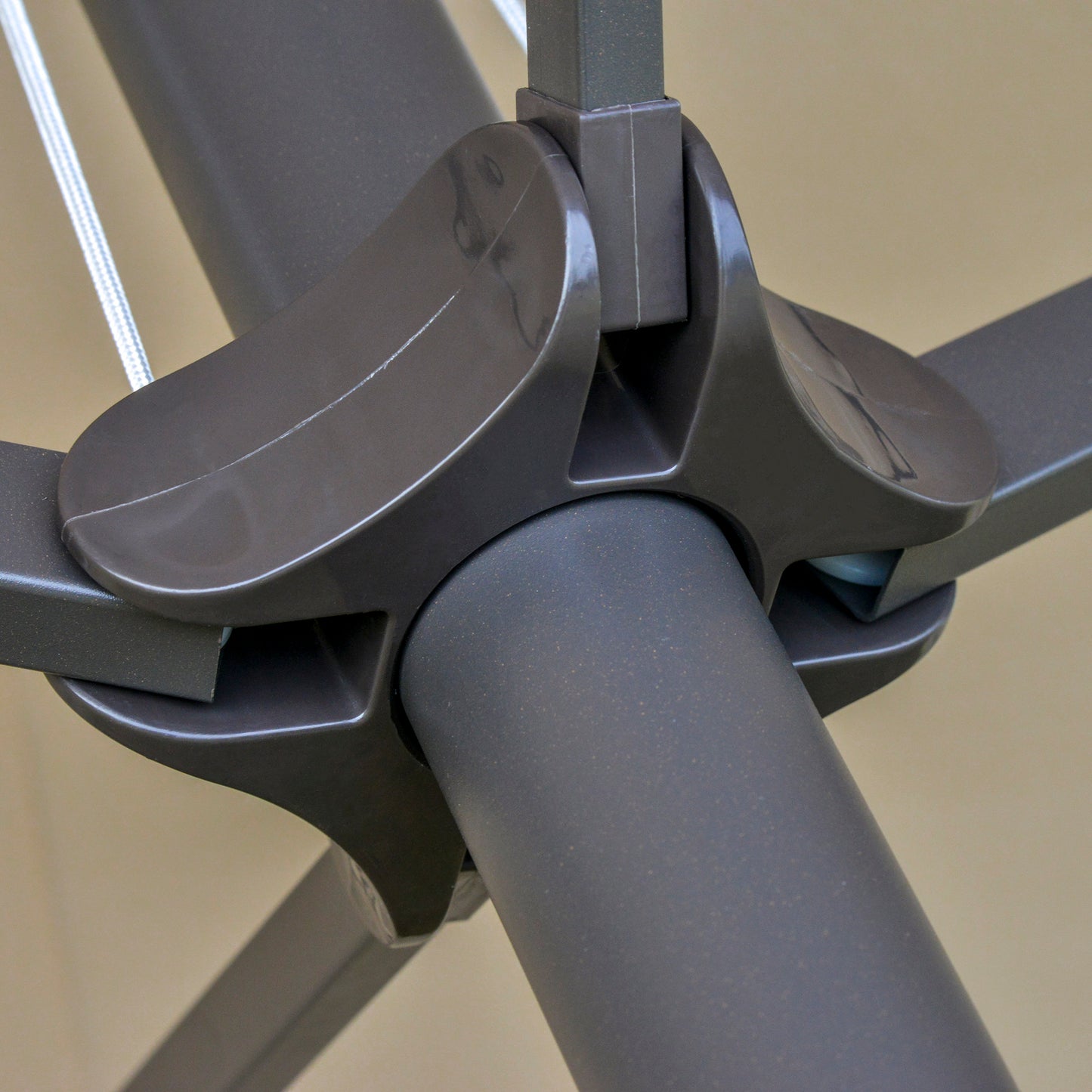 outsunny-4-6m-garden-parasol-double-sided-sun-umbrella-patio-market-shelter-canopy-shade-outdoor-with-cross-base-khaki