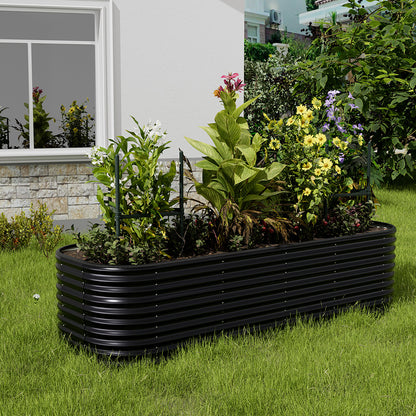 Oval Galvanised Steel Raised Garden Bed