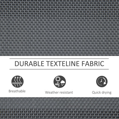 Outsunny 3-Seat Glider Rocking Chair for 3 People Garden Bench Patio Furniture Metal Frame, Grey