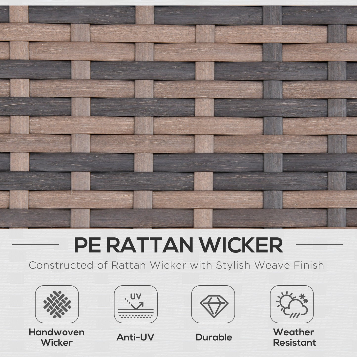 Outsunny 6 Pieces Rattan Garden Furniture Set, 7 Seater Wicker Outdoor Furniture Set with Storage Tea Table & Side Table, Sectional Garden Sofa Set with Cushions, Orange