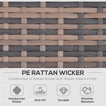 Outsunny 6 Pieces Rattan Garden Furniture Set, 7 Seater Wicker Outdoor Furniture Set with Storage Tea Table & Side Table, Sectional Garden Sofa Set with Cushions, Orange