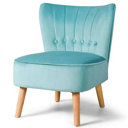 Soft Velvet Accent Chair with Oyster Shaped Back-Green