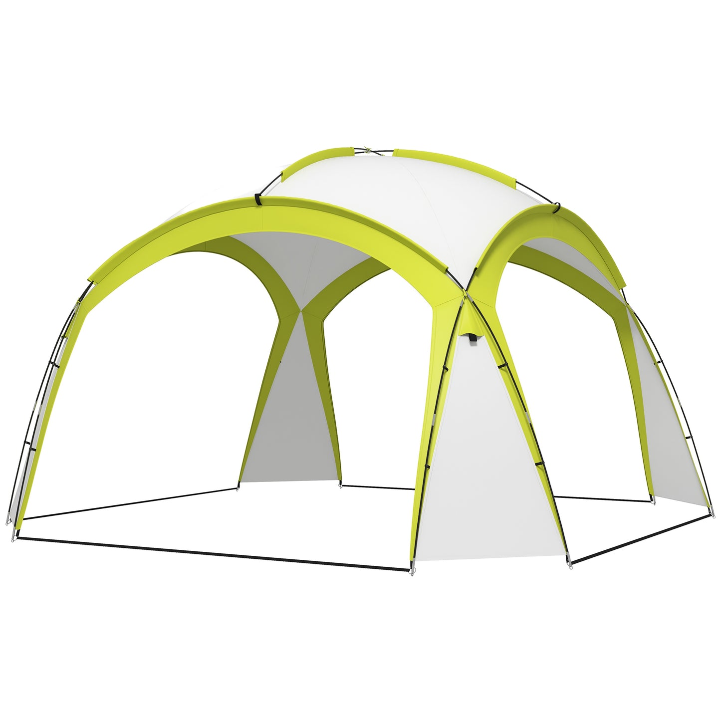 Outsunny 3.5 x 3.5M 6-8 Person Camping Gazebo, Outdoor Event Shelter Dome Tent Garden Sun Shelter Patio Spire Arc Pavilion Camp Sun Shade, Green
