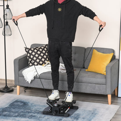 HOMCOM Mini Stepper Exercise Stepper Machine Legs Arms Thigh Toner Toning Machine Workout Training Fitness Stair Steps New Black