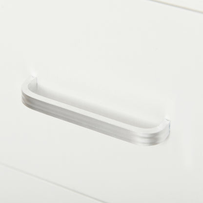 HOMCOM L-Shaped corner computer desk Table Study Table PC Workstation with Storage Shelf Drawer Home Office white