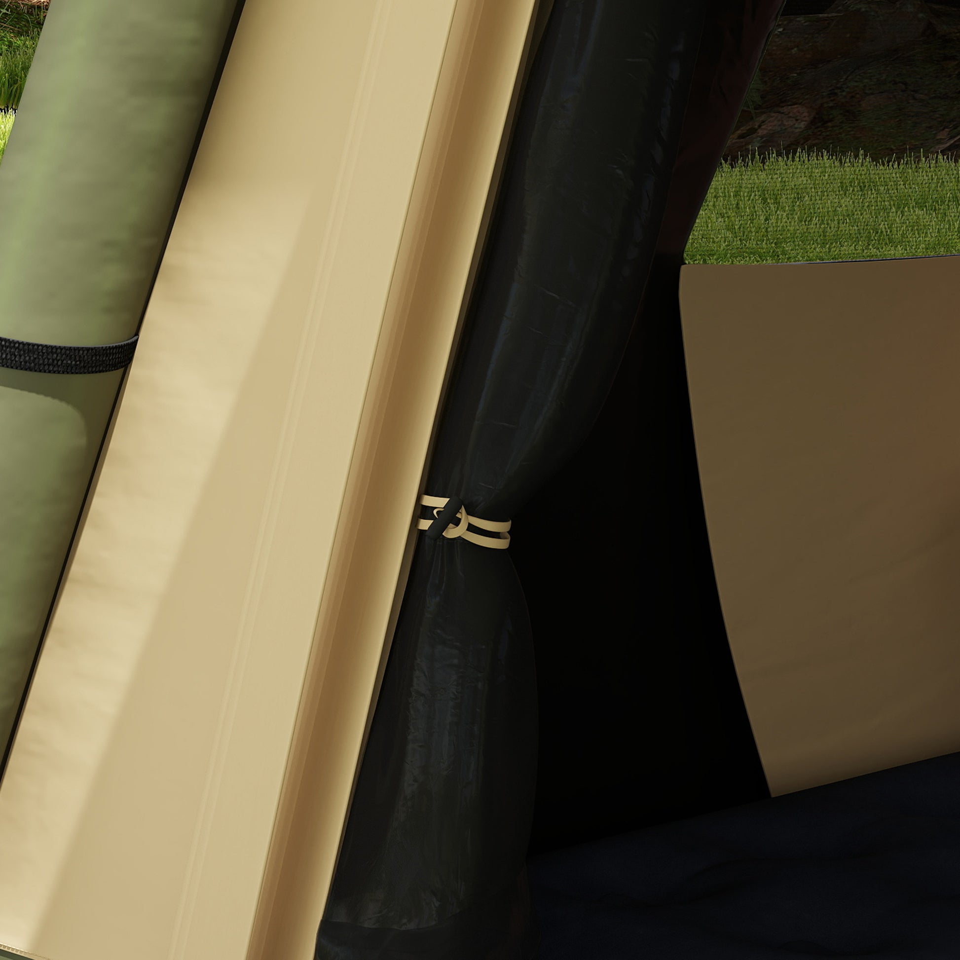 Outsunny Inflatable Camping Tent w/ Hand Pump, Easy Setup 1/2 Person Blow Up Tent Waterproof 190T Taffeta w/ Mesh Windows, Doors and Carry Bag, Brown