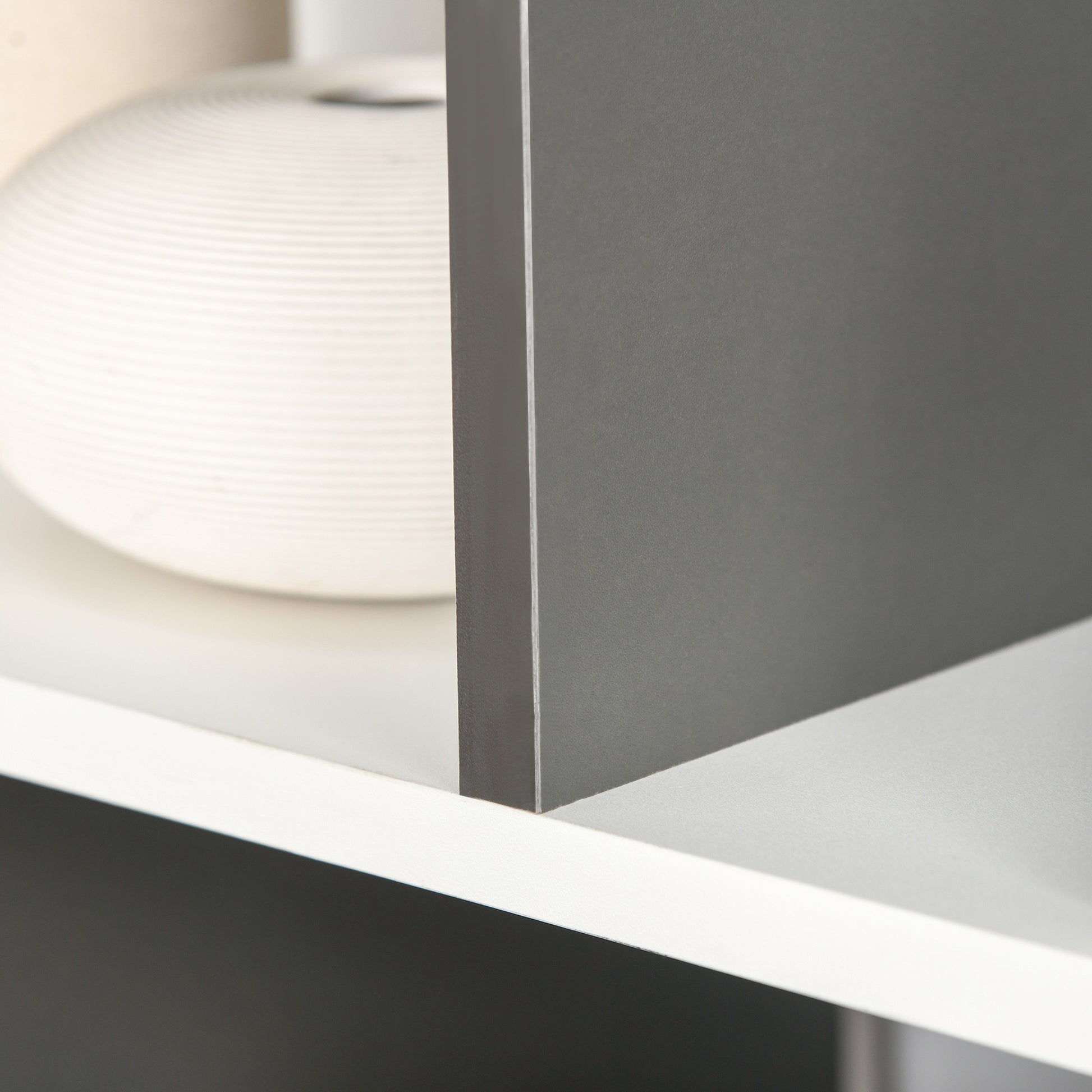 HOMCOM 3-Tier 8-Cube Home Office Display Unit Bookcase Shelving Unit Contemporary Stylish Versatile Freestanding w/ Anti-Tipping Safety Grey White