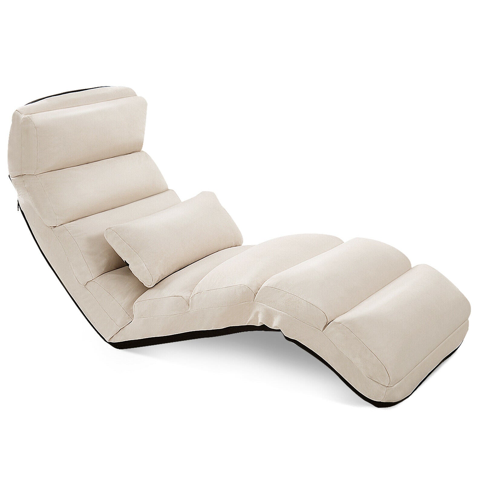 Folding Floor Sofa Chair / Ergonomic Floor Cushion-Beige