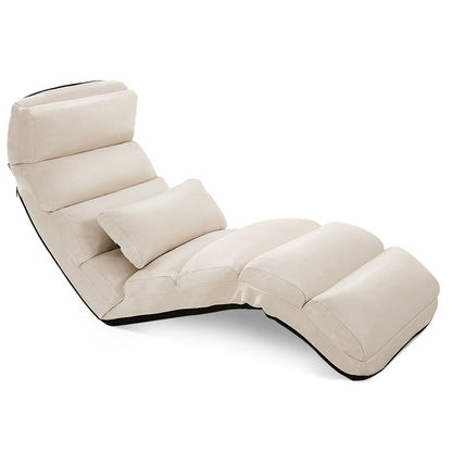 Folding Floor Sofa Chair / Ergonomic Floor Cushion-Beige