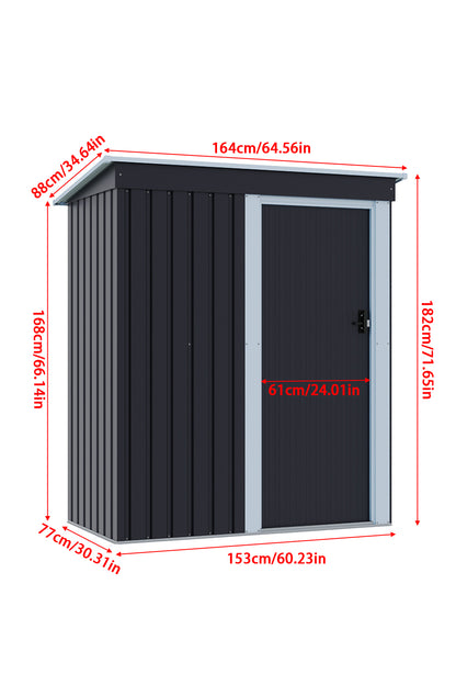 5 x 3 FT Outdoor Metal Storage Shed with Lockable Door for Garden