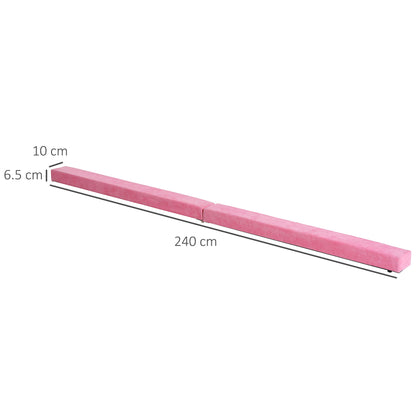 HOMCOM Balance Beam Trainer, 2.4 m-Pink  