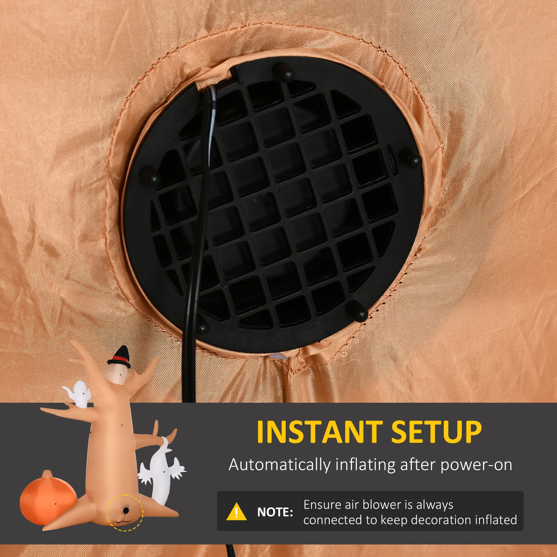 HOMCOM Next Day Delivery 8ft Inflatable Halloween Haunted Tree with Jack-o-lantern, Ghosts and Owl Blow-Up Outdoor LED Display