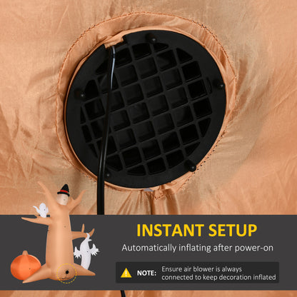 HOMCOM Next Day Delivery 8ft Inflatable Halloween Haunted Tree with Jack-o-lantern, Ghosts and Owl Blow-Up Outdoor LED Display