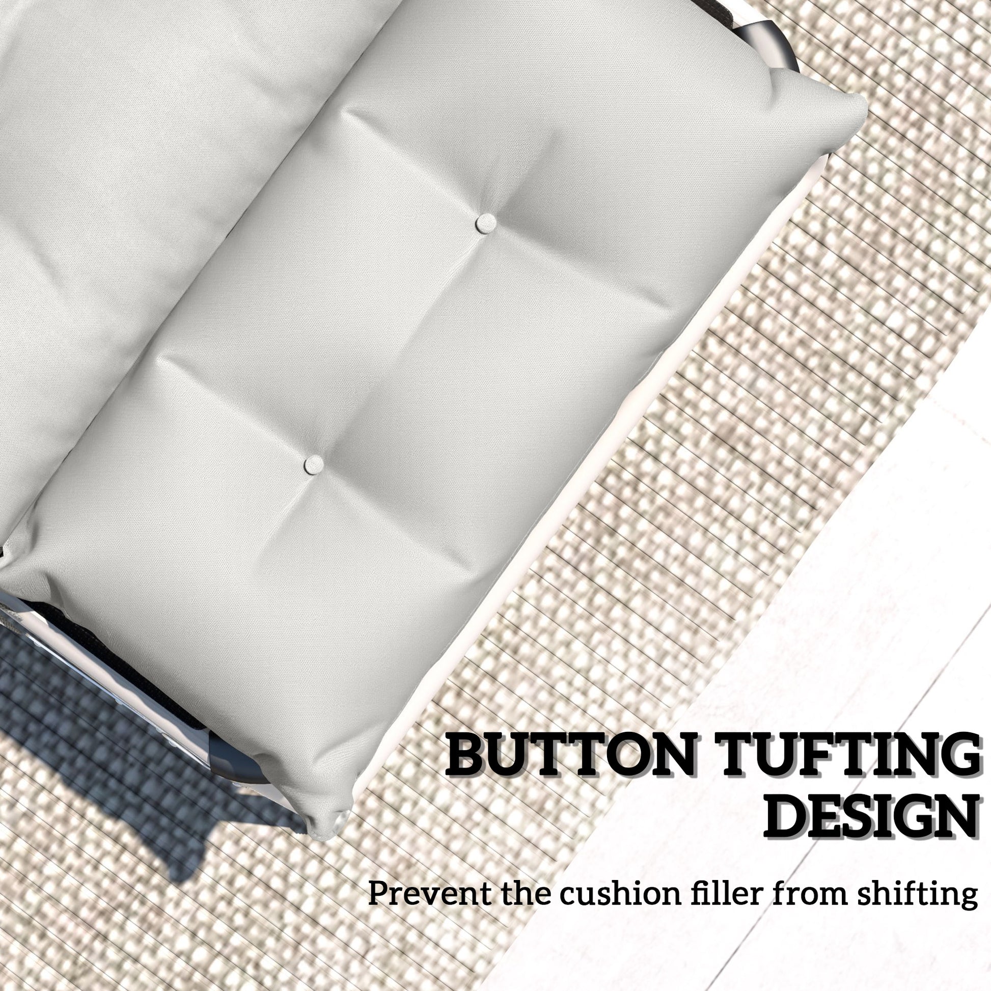 Outsunny Set of Two 190 x 56cm Sun Lounger Cushions - Light Grey