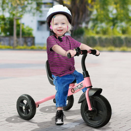 HOMCOM Ride On Tricycle 3 Wheels Pedal Trike for ages over 18 months Toddlers, Pink
