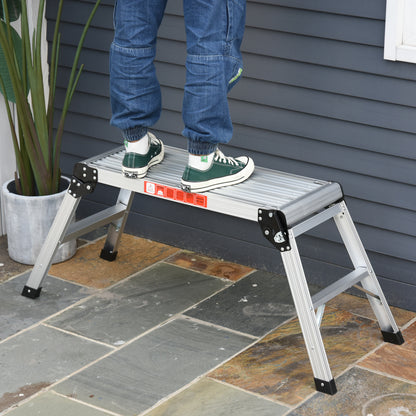 HOMCOM Folding Aluminum Workstand,109L x 40W x 50H cm