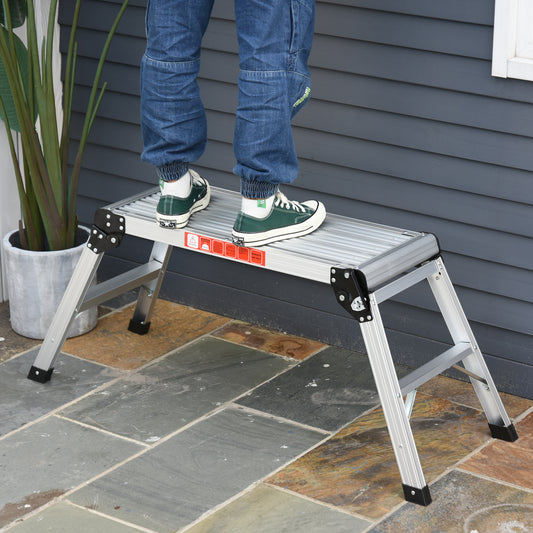 HOMCOM Folding Aluminum Workstand,109L x 40W x 50H cm