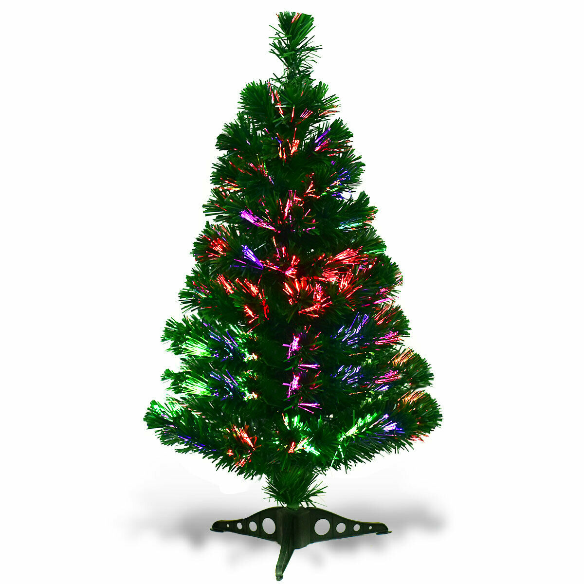 Small Artificial Christmas Tree Decoration Green LED 90CM Fiber Optic-3FT