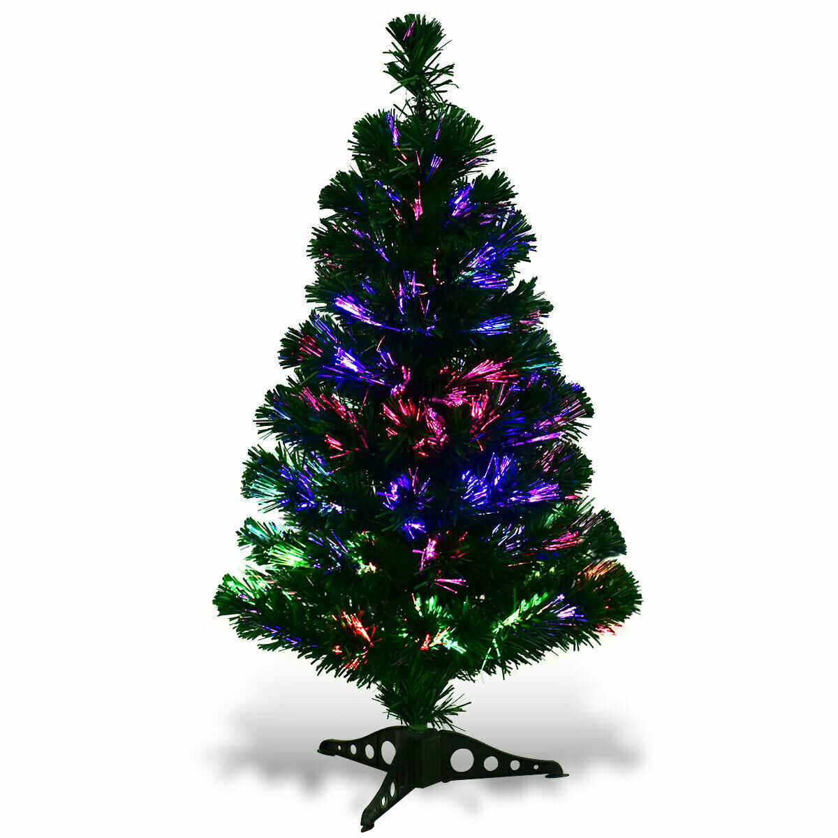Small Artificial Christmas Tree Decoration Green LED 90CM Fiber Optic-3FT