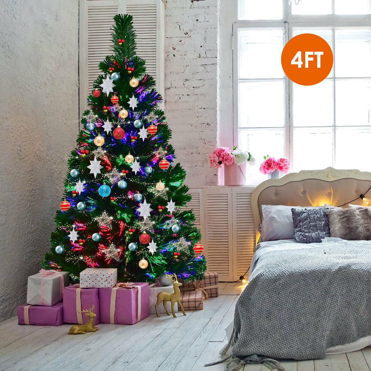 Fibre Optic Christmas Tree - in Various Sizes-4FT