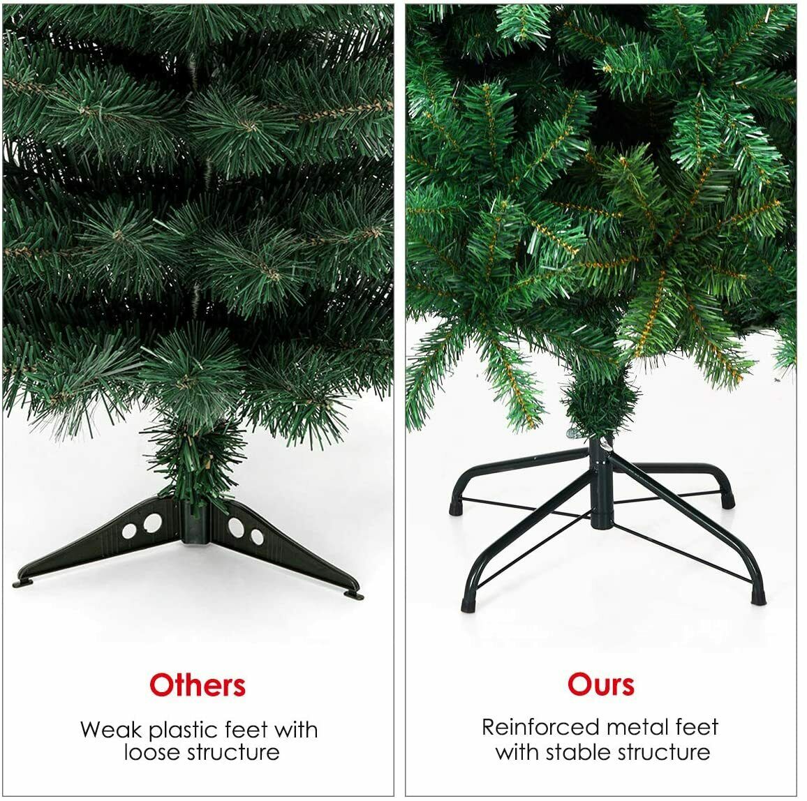 7.9ft (2.4m) Artificial Christmas Pine Tree with Metal Stand