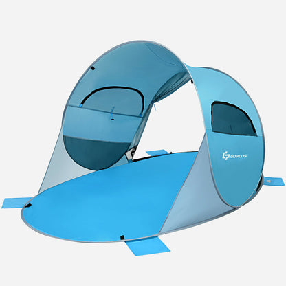 Pop up Portable Beach Shade UPF 50+ Waterproof-Blue