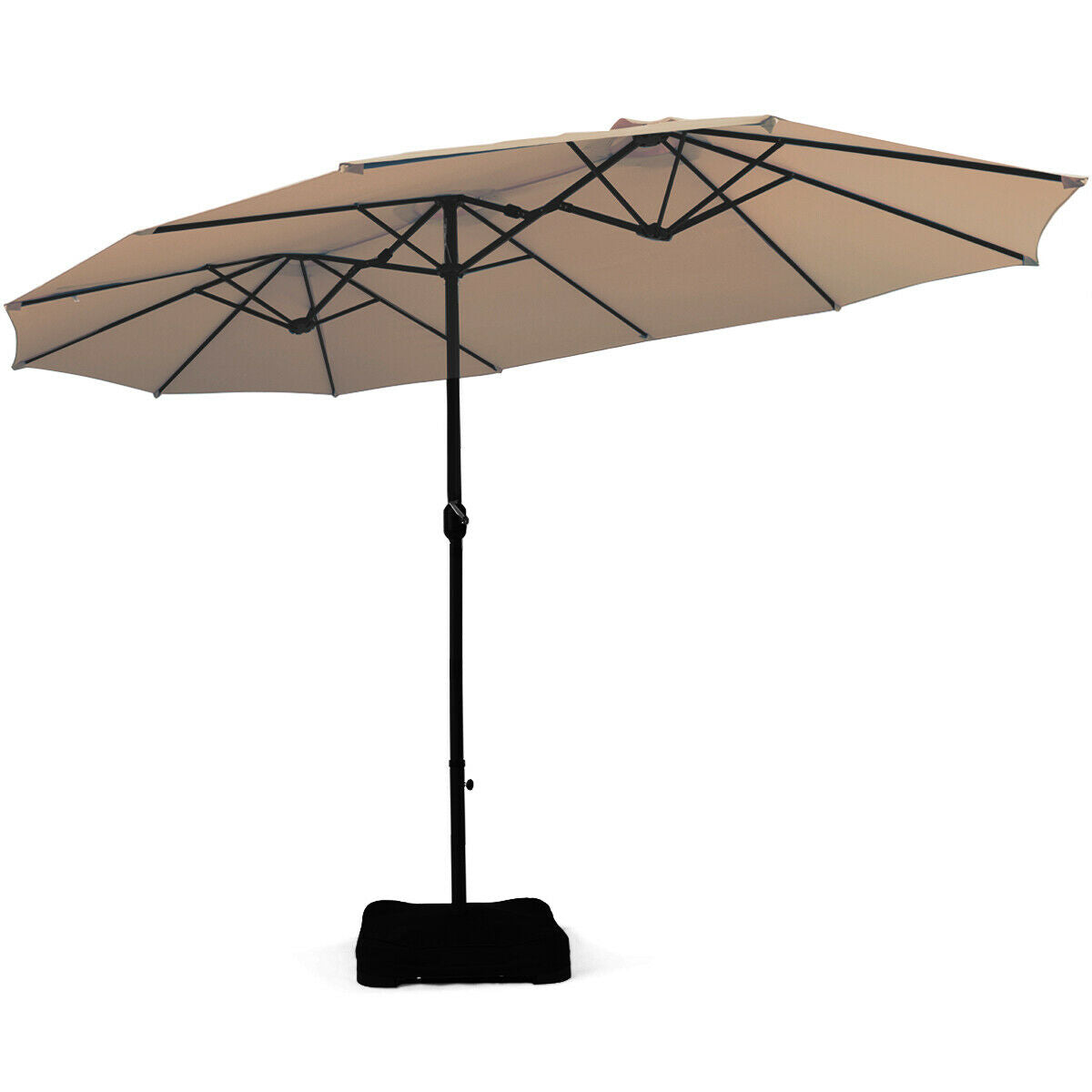 4.6M Patio Double-Sided Umbrella Parasol Sunshade-Beige