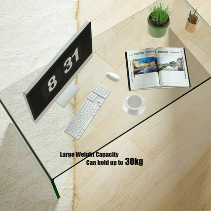 108 x 50 cm Tempered Glass Coffee Table-Transparent