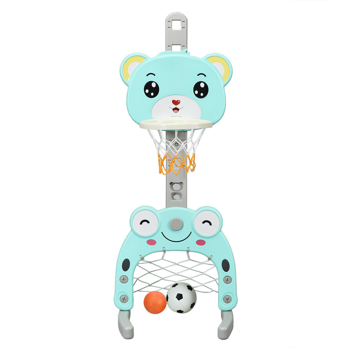 3 IN 1 Kids Basketball Hoop and Stand Set-Green