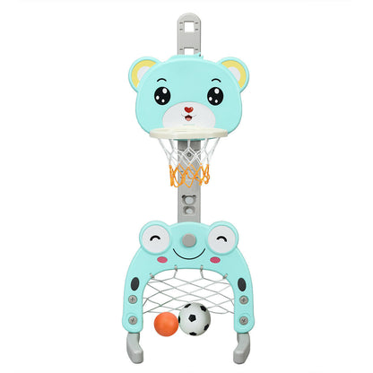 3 IN 1 Kids Basketball Hoop and Stand Set-Green