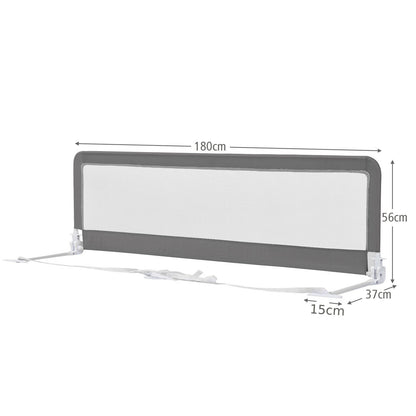 Universal Folding Bed Rail with Safety Strap-Grey