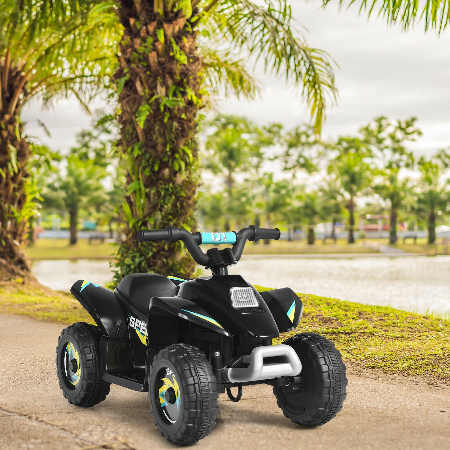 6V Battery Powered Ride on Quad Bike ATV Electric Mini Vehicle Car For Toddler-Black