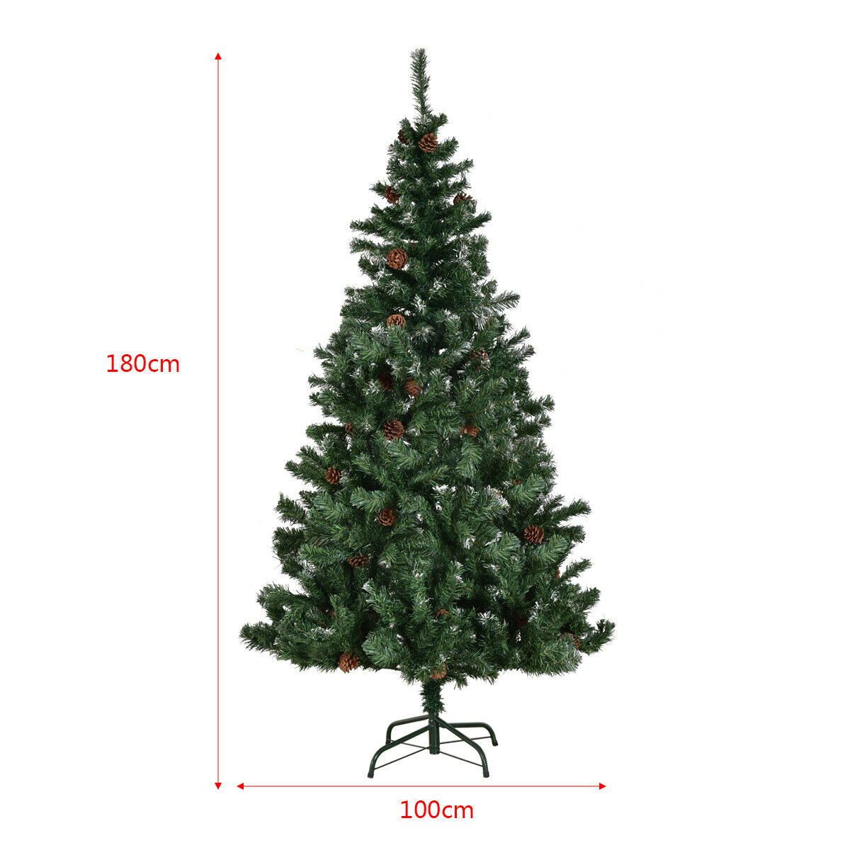 6ft Artificial Christmas Tree with Snow and Pine Cones