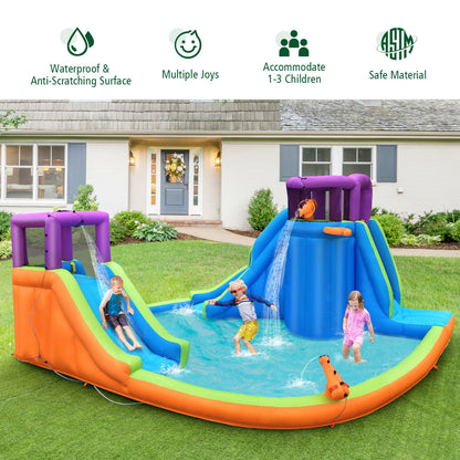 Inflatable Double Water Slides with Splash Pool