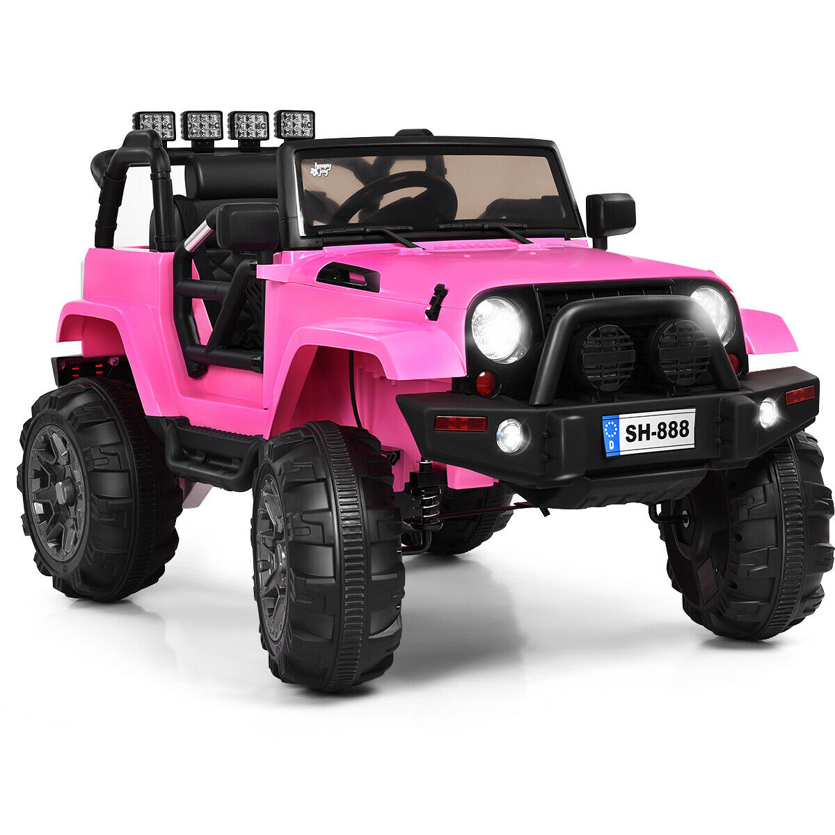 12V Kid's Ride on Truck Electric Vehicle with Light & Music-Pink