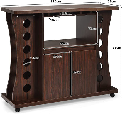 Serving Trolley Cart with Wine Rack