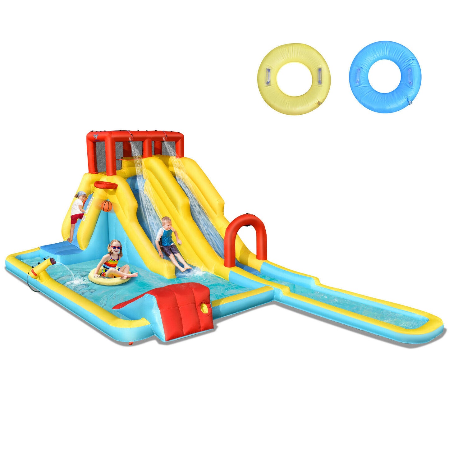 Kids Inflatable Water Park  with Slides(Blower Not Included)