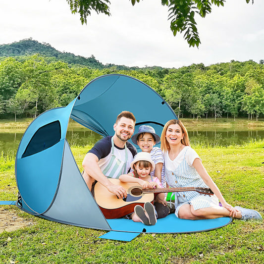 Pop up Portable Beach Shade UPF 50+ Waterproof-Blue