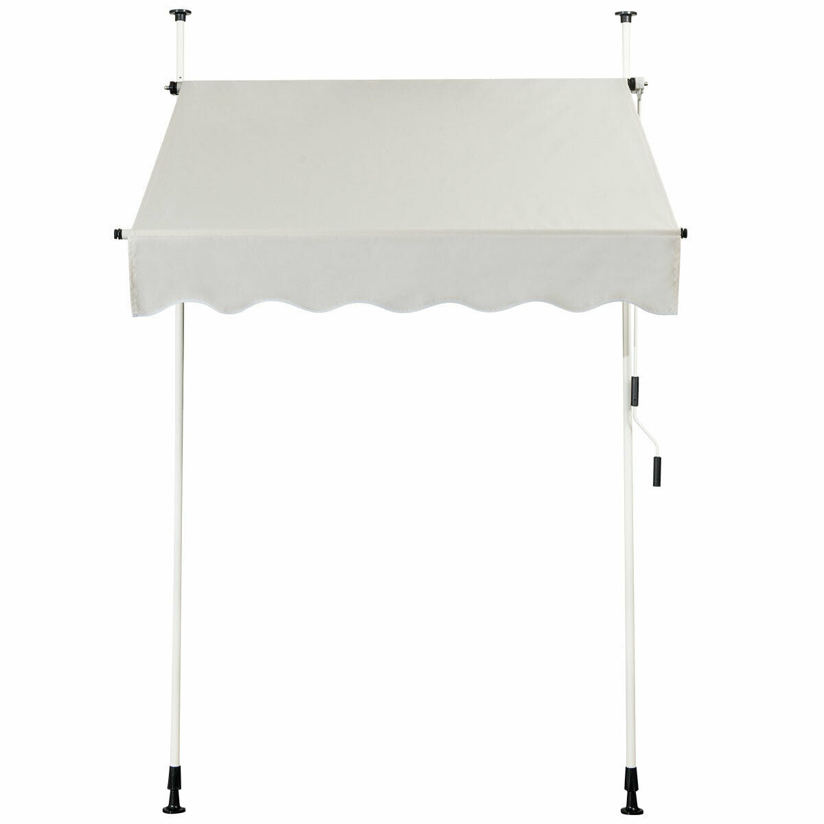 Retractable Outdoor Patio Garden Sun Shade-White