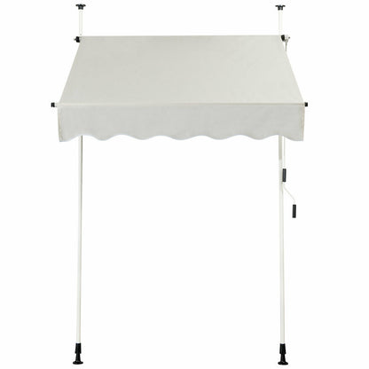 Retractable Outdoor Patio Garden Sun Shade-White
