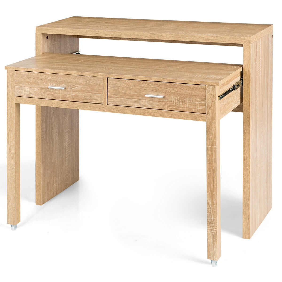 Extending Console Table with 2 Drawers for Bedsits, Flats or Apartments-Nature